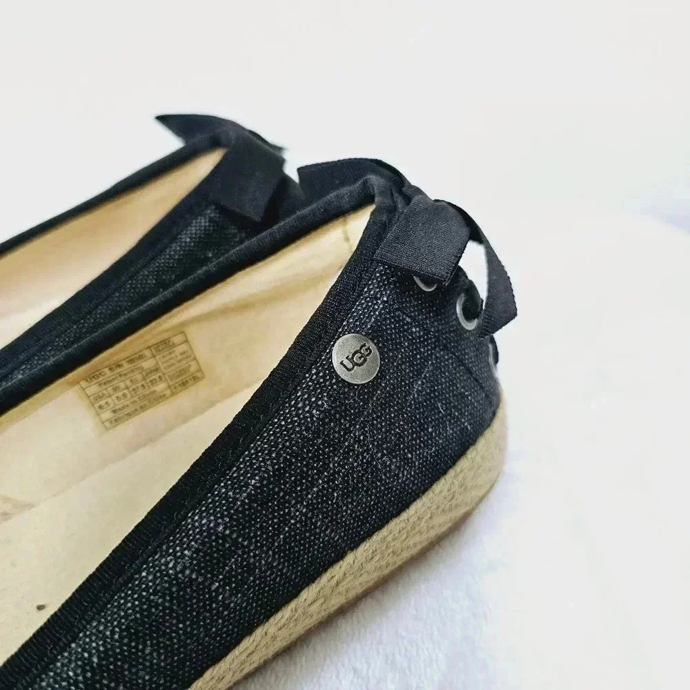 UGG black canvas espadrille flats 6.5 - Picture 3 of 13
